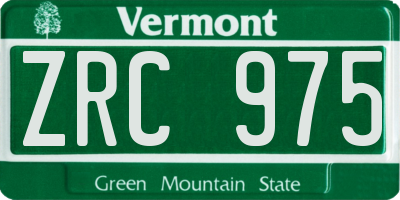 VT license plate ZRC975