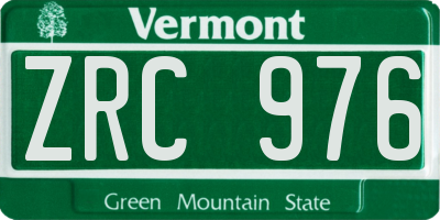 VT license plate ZRC976