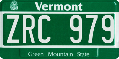 VT license plate ZRC979