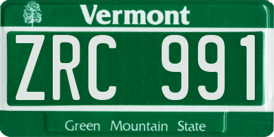 VT license plate ZRC991