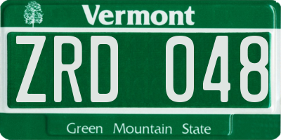 VT license plate ZRD048