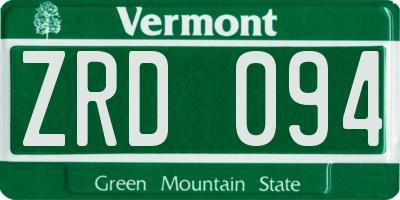 VT license plate ZRD094