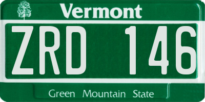 VT license plate ZRD146