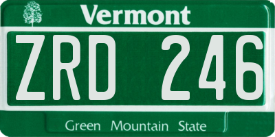VT license plate ZRD246