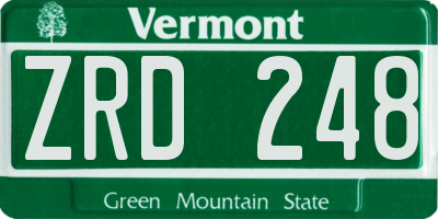 VT license plate ZRD248