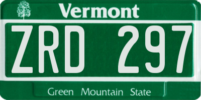 VT license plate ZRD297