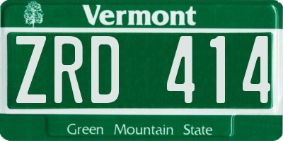 VT license plate ZRD414