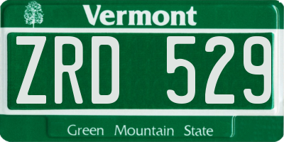 VT license plate ZRD529