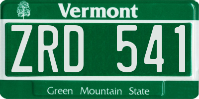 VT license plate ZRD541