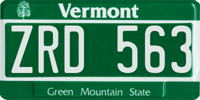 VT license plate ZRD563