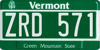 VT license plate ZRD571