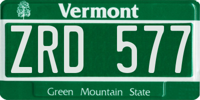 VT license plate ZRD577