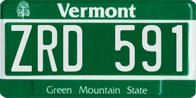 VT license plate ZRD591