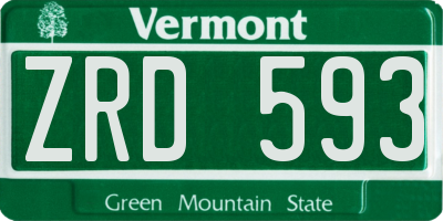 VT license plate ZRD593