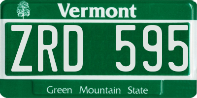 VT license plate ZRD595