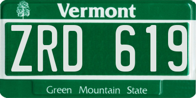 VT license plate ZRD619