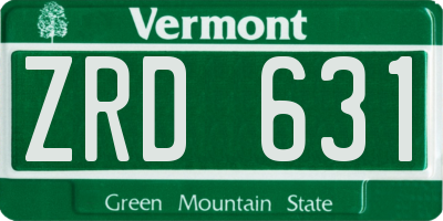 VT license plate ZRD631