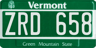 VT license plate ZRD658