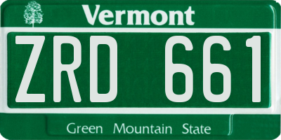 VT license plate ZRD661