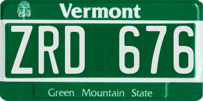 VT license plate ZRD676