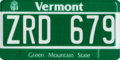 VT license plate ZRD679