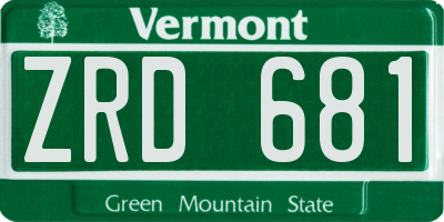 VT license plate ZRD681