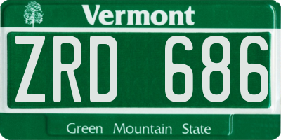 VT license plate ZRD686