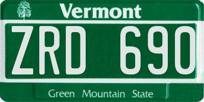 VT license plate ZRD690