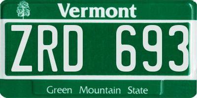 VT license plate ZRD693
