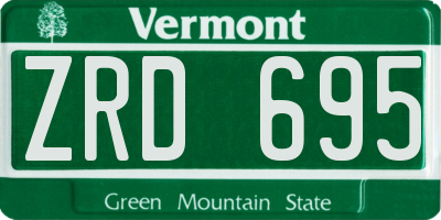 VT license plate ZRD695