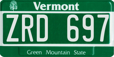 VT license plate ZRD697