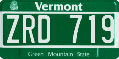 VT license plate ZRD719