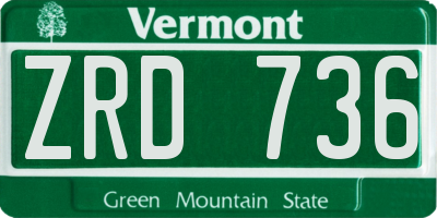VT license plate ZRD736