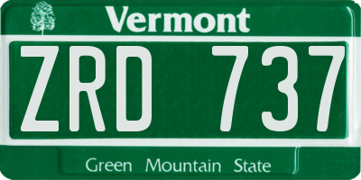 VT license plate ZRD737