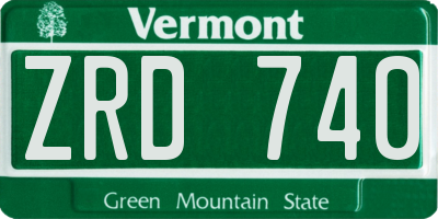VT license plate ZRD740