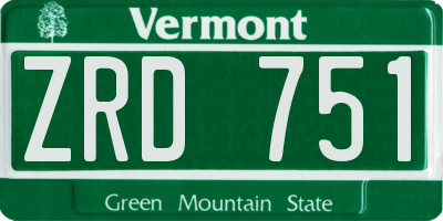 VT license plate ZRD751