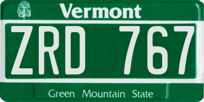 VT license plate ZRD767