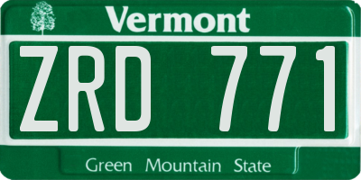 VT license plate ZRD771