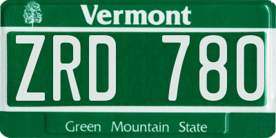 VT license plate ZRD780