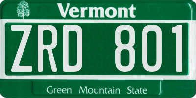 VT license plate ZRD801