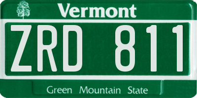 VT license plate ZRD811