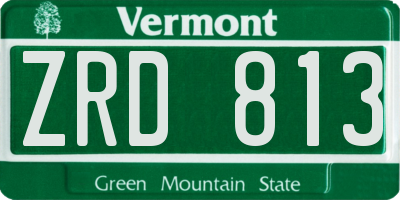 VT license plate ZRD813