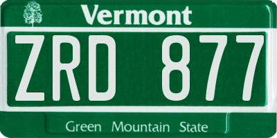 VT license plate ZRD877