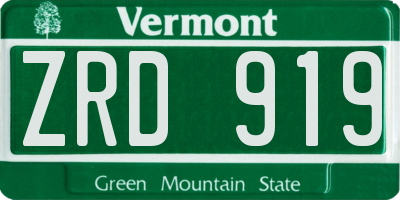 VT license plate ZRD919