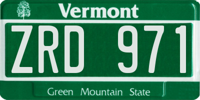 VT license plate ZRD971