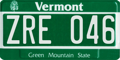 VT license plate ZRE046