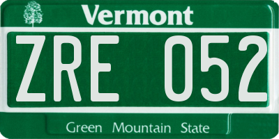 VT license plate ZRE052