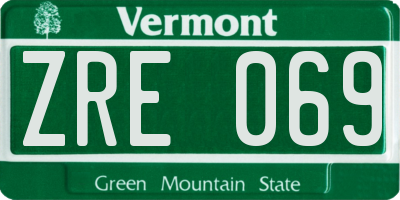 VT license plate ZRE069