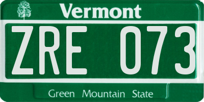 VT license plate ZRE073