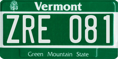 VT license plate ZRE081